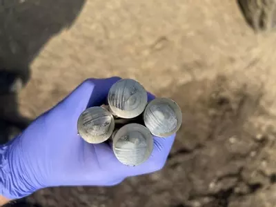 Close-up of worn pump pistons removed during servicing of a Nilfisk SH Truck Booster, showing surface wear and scoring from prolonged use without maintenance.